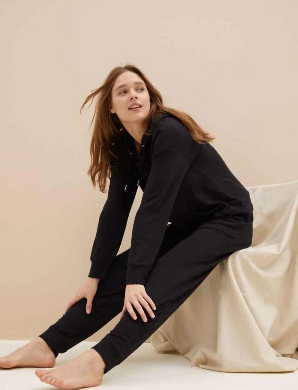 New Ex Marks And Spencer Ladies Black Lounge wear Jogger Pants Sizes 6