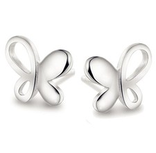 925 Sterling Silver Small Animal Butterfly Stud Post Earrings Gift K37A