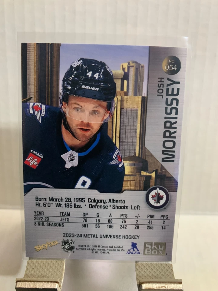 2023-24 SkyBox Metal Universe Josh Morrissey #054 Winnipeg Jets - Image 2 of 2