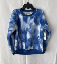 TUCKER + TATE Kids' Tie Dye Fleece Sweatshirt In Blue Palace Size 4 NEW