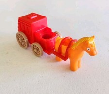 Vintage BUSI WEST Ranch Playset HORSE  STAGECOACH Western Cowboy Toys