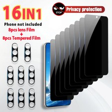 8Pcs Privacy Tempered Film With Lens Film For Samsung Galaxy S23/S23 / S23Ultra