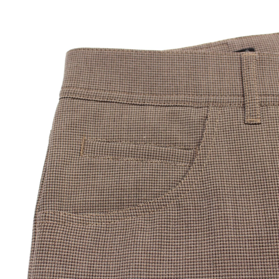 Alberto 全新带标签 5 口袋牛仔裤尺寸 34 美国棕色小号格子聚酯纤维 — 第 4/4 张图片