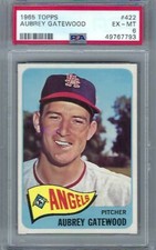 1965 Topps  # 422 -- Aubrey Gatewood Angels -- EX MT PSA 6