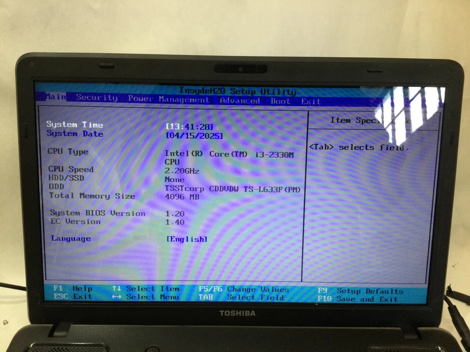 TOSHIBA SATELLITE C655-S5305 - INTEL I3 2330M - 4GB RAM - READ DESCRIPTION - BB - Image 3 of 4