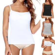 Women Tank Top Adjustable Strap Camisole with Built in Padded Bra Casual Vest US