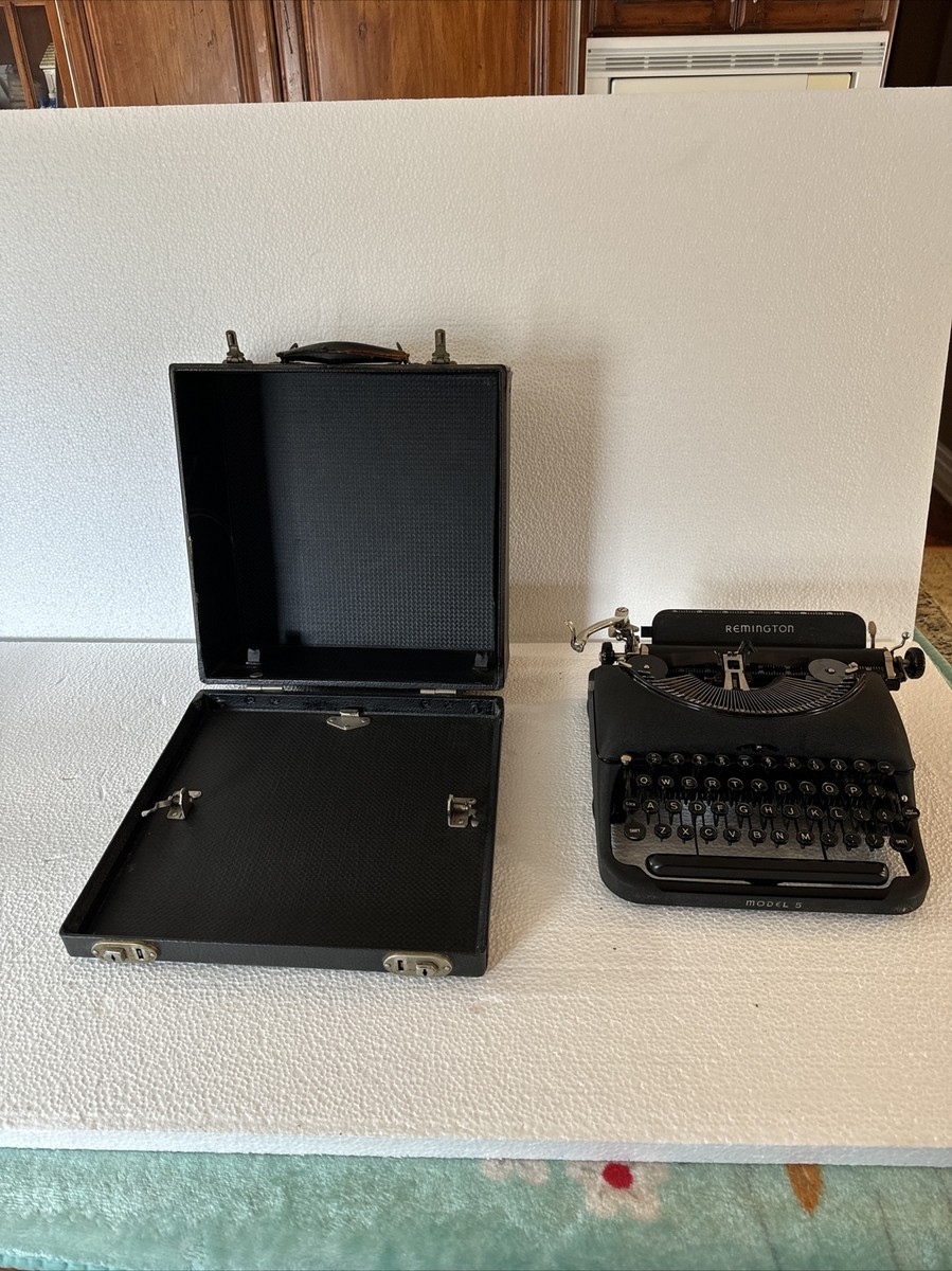 Vintage Remington Model 5 Portable Manual Typewriter with Case
