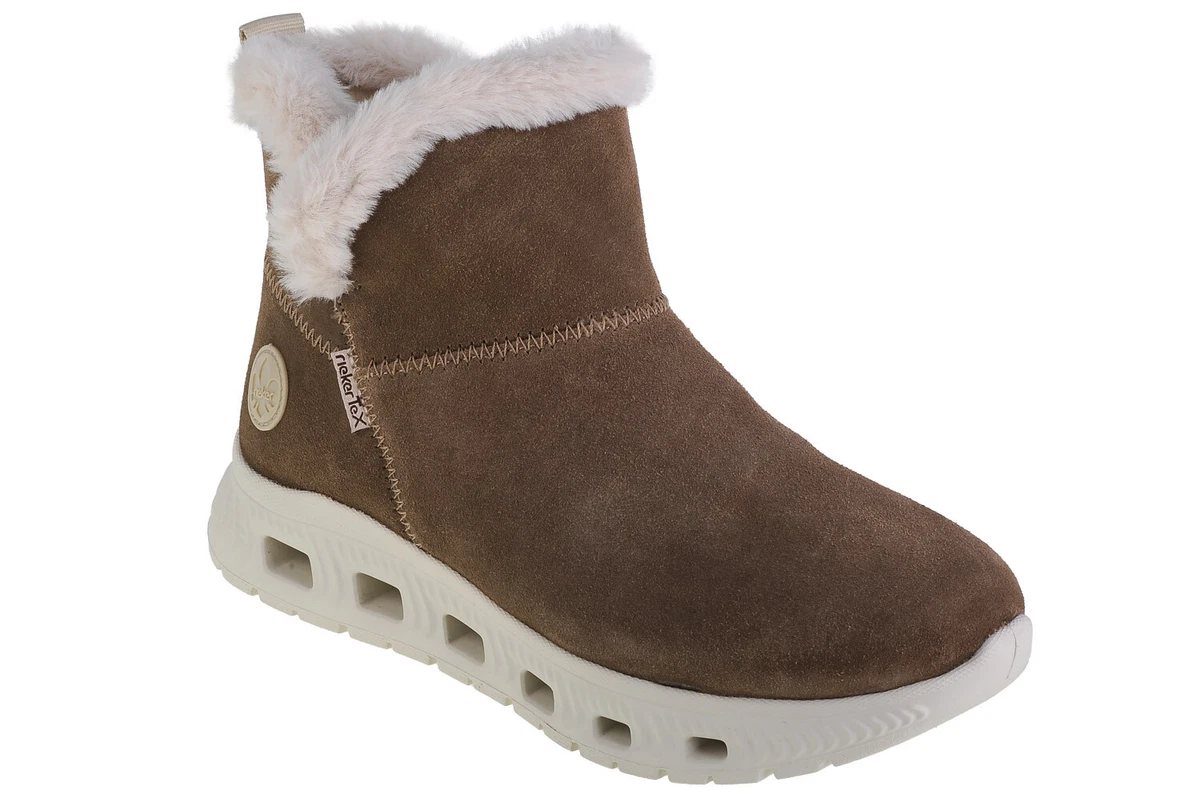 Rieker 72617 Stivaletti Stringati Donna In Ecopelle, Con Tacco A Blocco 4,6 Cm E Zip, Colore Nero - 2