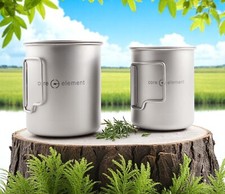 2-PACK 100% Titanium Cookware Set Mug 15oz 450ml + 25oz 750ml Cup Mug Ultralight 2-PACK 100% Titanium Cookware Set Mug 15oz 450ml + 25oz 750ml Cup Mug Ultralight - Image 1