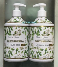 (2-Pack) Fleur + Grace ~ WHITE GARDENIA Soft & Gentle HAND SOAP Wash MADE IN USA