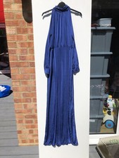 Pretty Little Thing Blue High Split , Cold Shoulder, Maxi Dress  Small