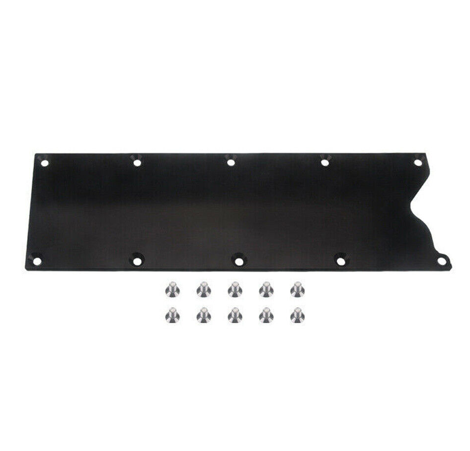 LS3 Billet Valley Cover Plate Black - Fits LS1 LS2 LS3 - Knock Sensor Delete
