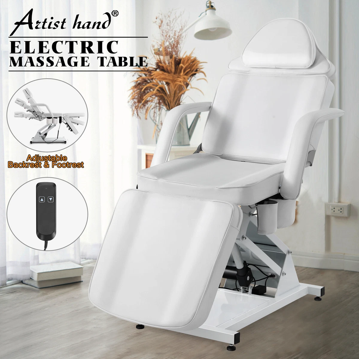 ADJUSTABLE TATTOO ARTIST CHAIR WITH BACKREST - PROFESSIONAL