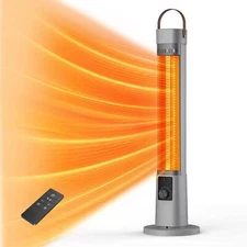 Patio Heater 1500W Infrared Electric with Remote, Oscillation, Timer, 9 Levels