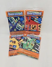 School Subject Stretchable Book Covers - Fits Up To 8"x10" Set of 4 NEW!
