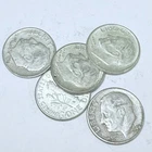 New ListingROOSEVELT SILVER DIMES LOT OF 5 - 90% SILVER FREE SHIPPING #7876