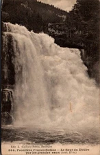 Old postcard - Le SAUT du DOUBS par les grandes eaux - Franco-Swiss border