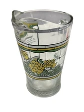 Vintage Water Soda Glass 1986 Pitcher Whataburger Yellow Roses 150th Birthday