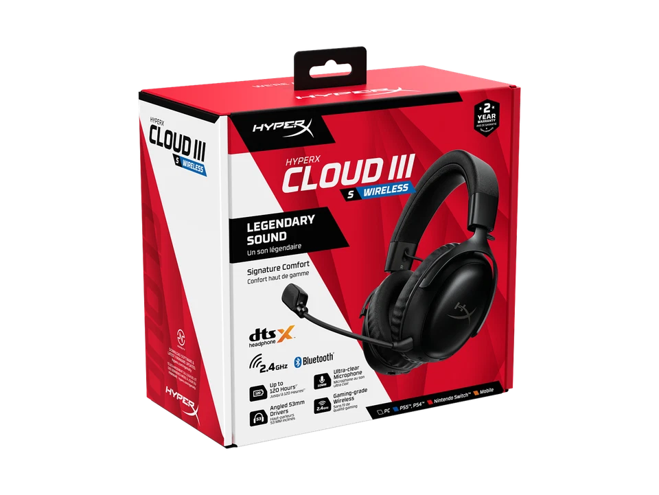 HyperX Cloud III S 无线黑色红色游戏耳麦(即时一对!) — 第 3/4 张图片
