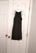 Michael Kors Dress Chain Strap Halter Top Womens XS Sleeveless Olive Green Shift