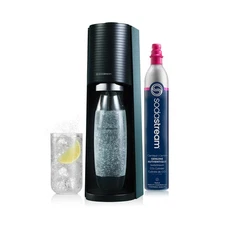 SODASTREAM 1L Terra Black Cordless Soda Maker Kit With CO2 Cylinder & Bottle!