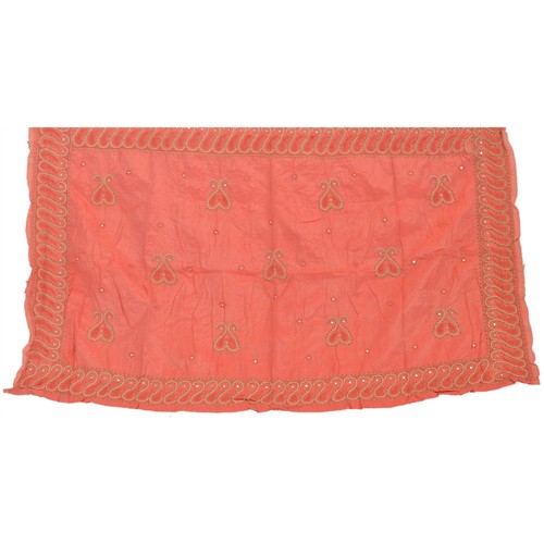Sanskriti Vintage Pallu Fabric Pure Silk Hand Embroidered Design Decor Craft - Picture 1 of 7