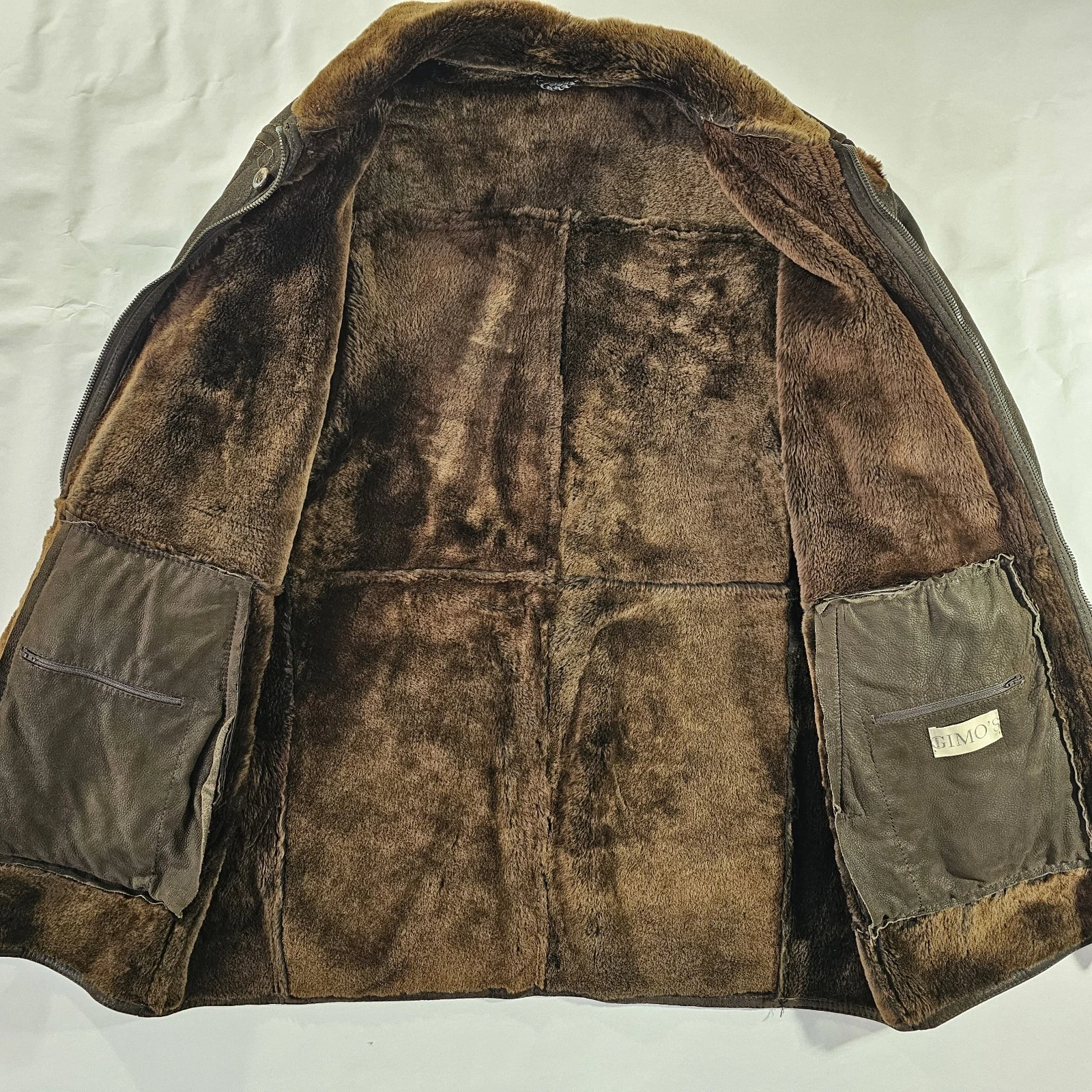 Gimo's Chocolate Brown Super Soft Shearling Jacket 52/L Made In Italy image 5