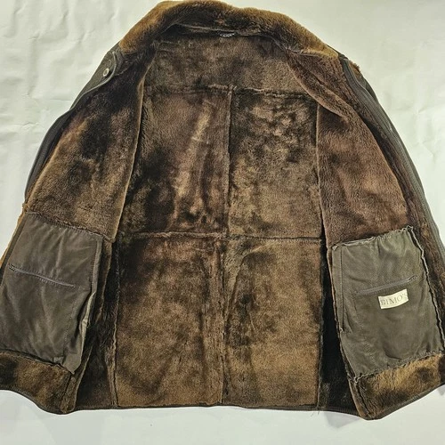 Gimo's Chocolate Brown Super Soft Shearling Jacket 52/L Made In Italy image 5