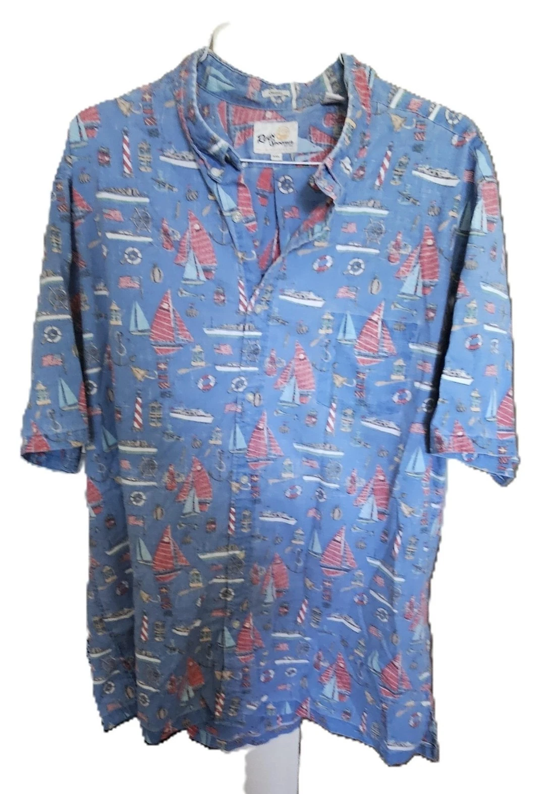 Mens Reyn Spooner American Nautical Aloha Shirt - Good Condition - 3XL