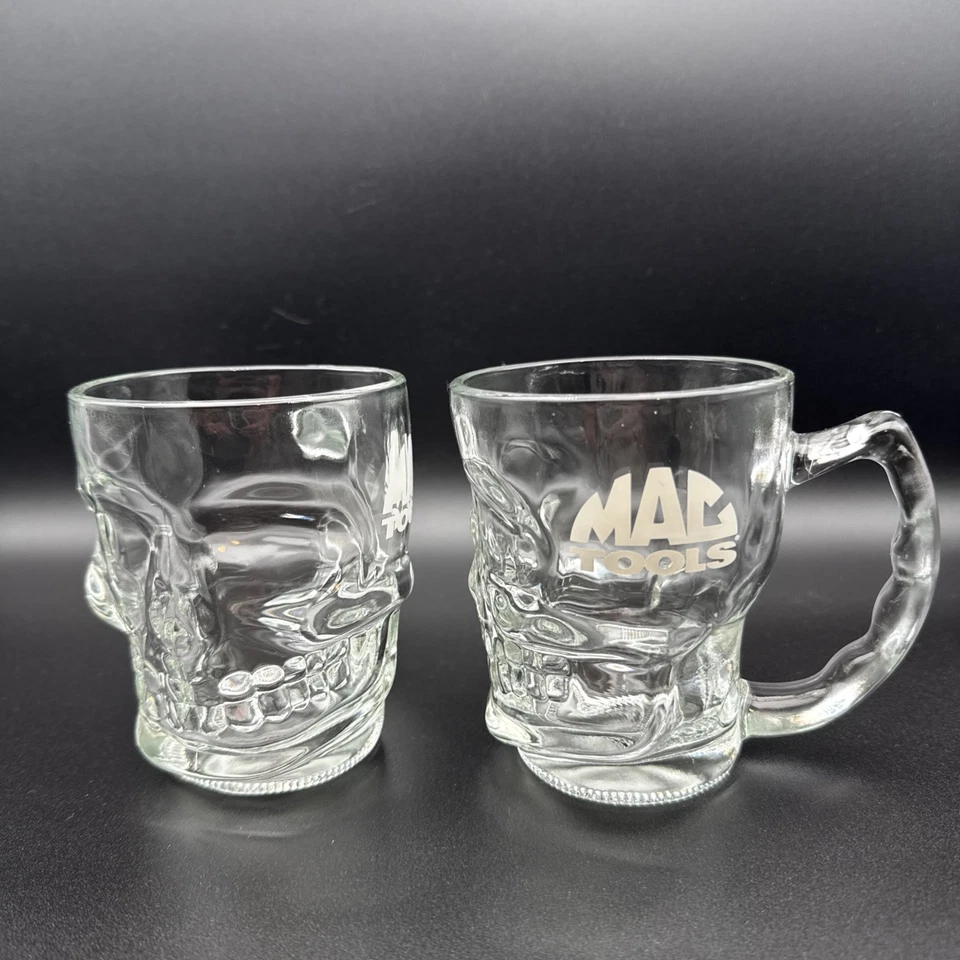 Juego de 2 tazas de cerveza calavera de vidrio MAC Tools 4,5 pulgadas Foto 2 de 4
