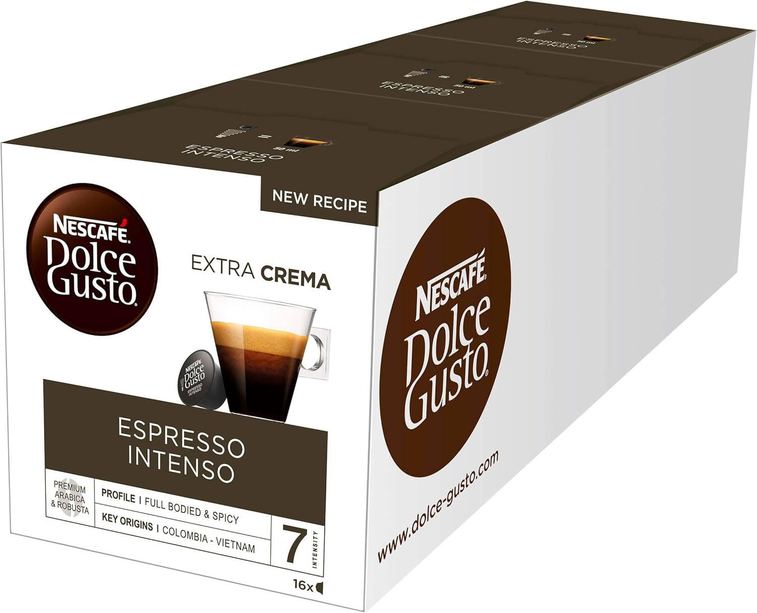NESCAFÉ Dolce Gusto Espresso Intenso Coffee Pods, 16 Capsules (48 Servings, Pack