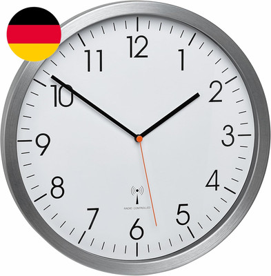 TFA Dostmann Analoge Funkuhr Wanduhr, 60.3527.55, Geräuscharm, Nicht Tickend, Mi