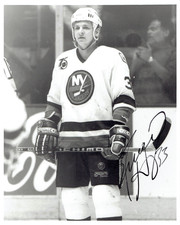 BENOIT HOGUE Signed 8x10 Photo NEW YORK ISLANDERS
