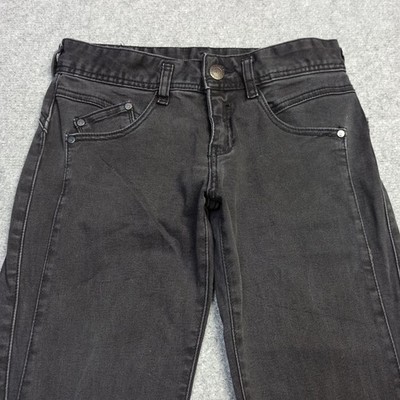 Herrlicher Gina-Slim-5359 Womens Skinny Jeans 26/32 Black Dark Grey Low Rise