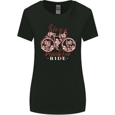 Life is a Beautiful Ride Cycling Bicycle Womens Wider Cut T-Shirt