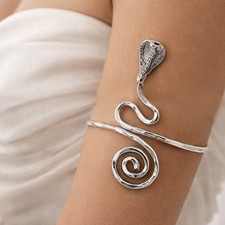 Armreif Oberarmreif Kobra Armspange Schlange Goa Hippie Celtic Druiden Silber K2
