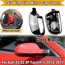 Glanz Schwarz Spiegelkappen Gehäuse Für Audi A4 B8 8K Avant S4 Ohne Side Assist