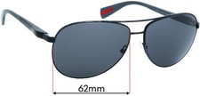 SFx Replacement Sunglass Lenses fits Prada SPS51O - 62mm Wide