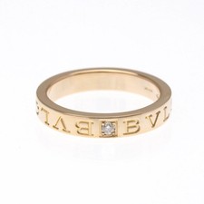 Bvlgari Double Logo Ring Pink Gold 18K Fashion Diamond Band Ring... BF589055