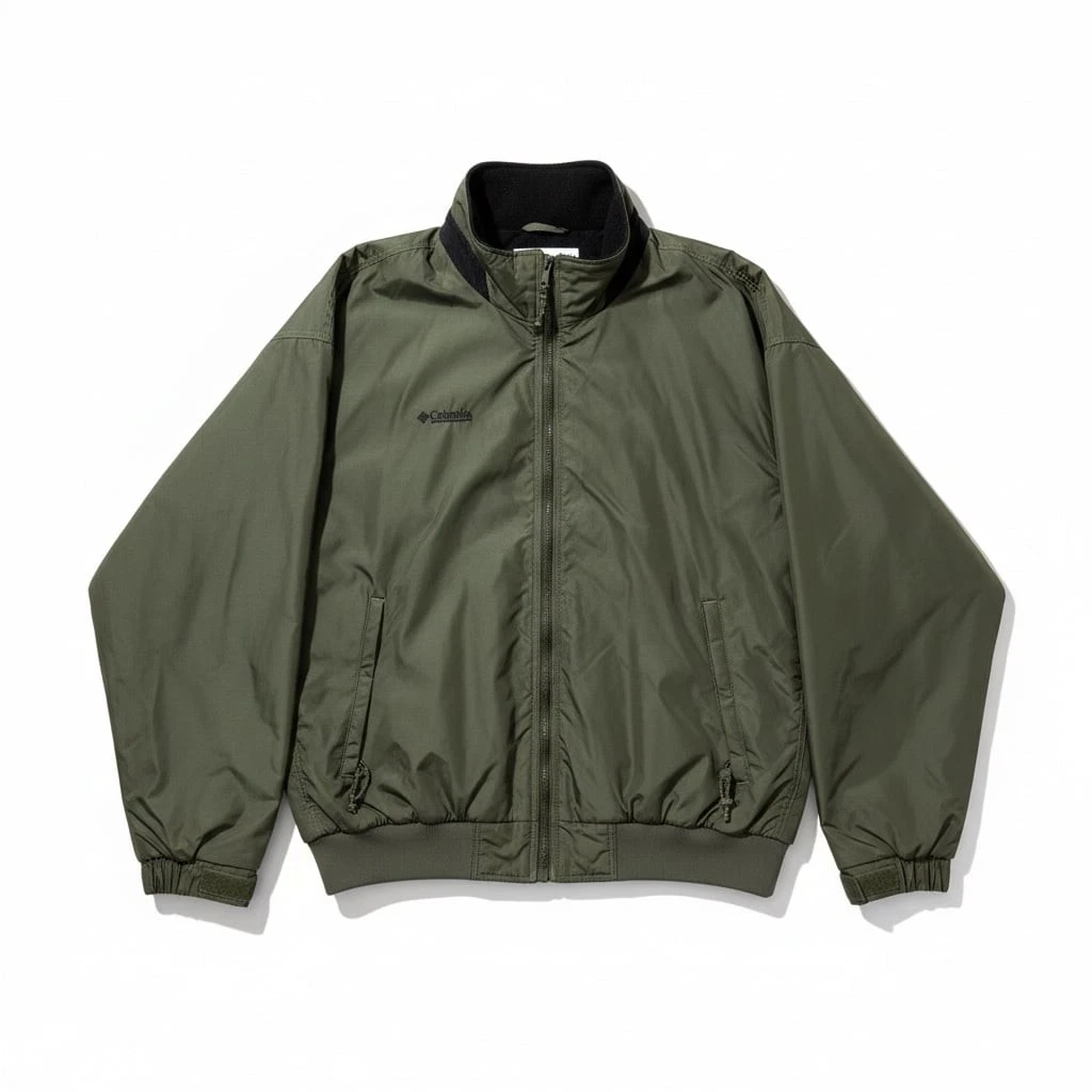 Vintage Columbia Sportswear Men's XL Green Fleece-Lined Bomber Jacket