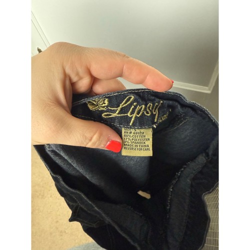 Vintage Y2K Lipsy Skirt Small Blue Dark Denim Maxi Trumpet Button Down Low Rise - Picture 4 of 6