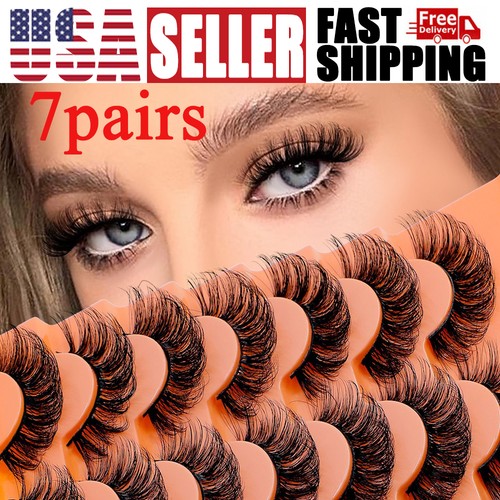 7 Pairs 3D False Eyelashes Mink Natural Extension Black Soft Lashes Makeup