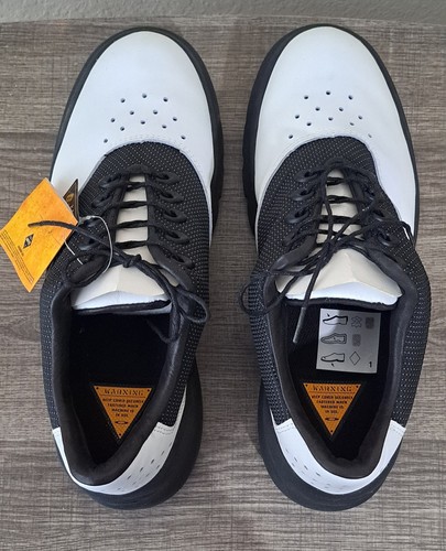 Zapatos de golf Oakley Overdrive negros blancos punta lisa con cordones para hombre 11,5 vintage - Imagen 2 de 10