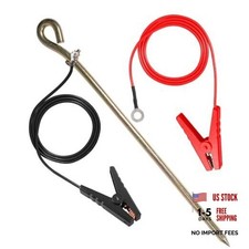 Electric Fence Grounding Rod Kit,18 Inch Galvanized Steel Ground Rod,Oval-Eye