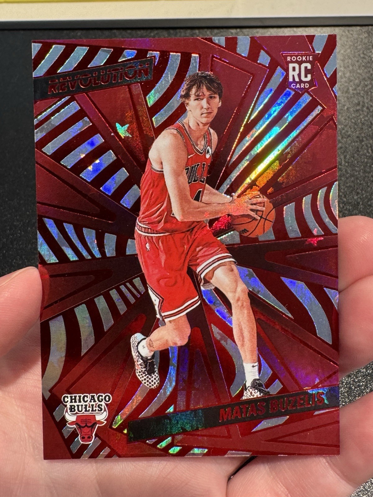 2024-25 NBA Panini Revolution #129 Matas Buzelis Red Astro /299 RC Chicago Bulls