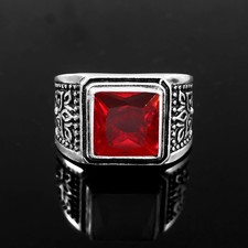 925 Sterling Silver Mozambique Garnet Gemstone Jewelry Ring All size US 