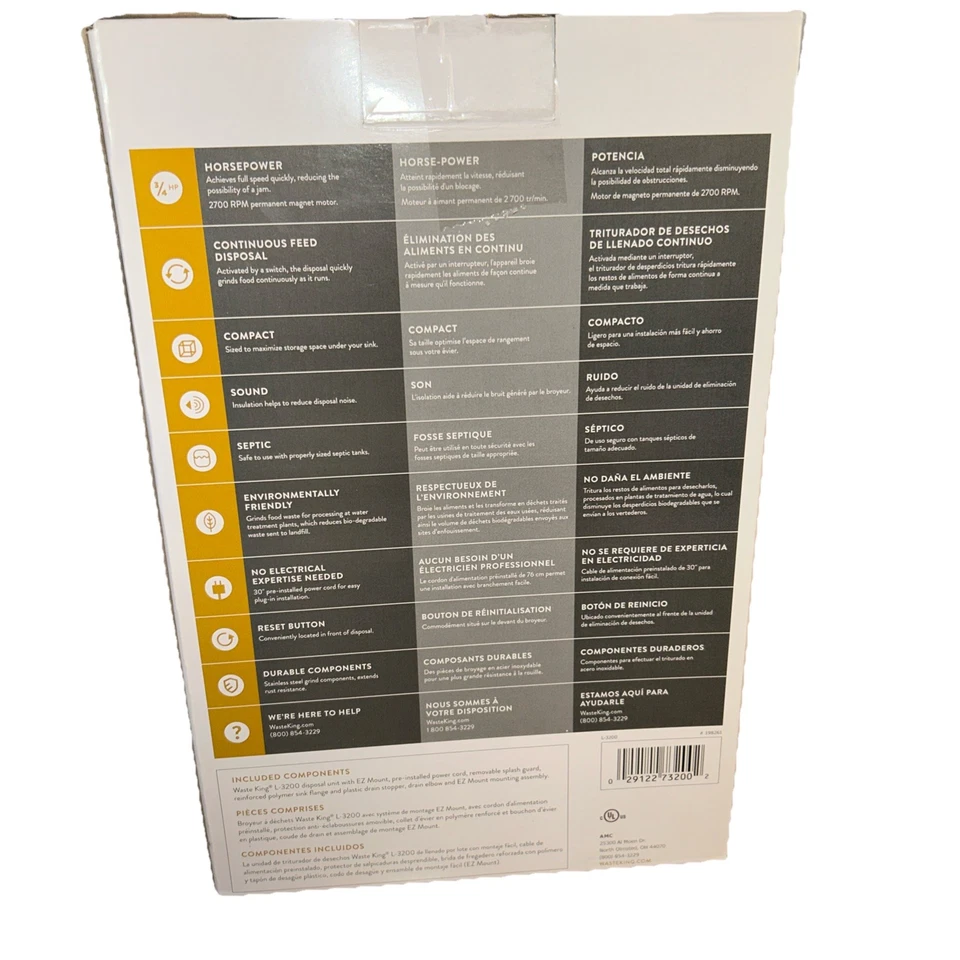 Waste King L-3200 Garbage Disposal with Power Cord - Image 3 of 4