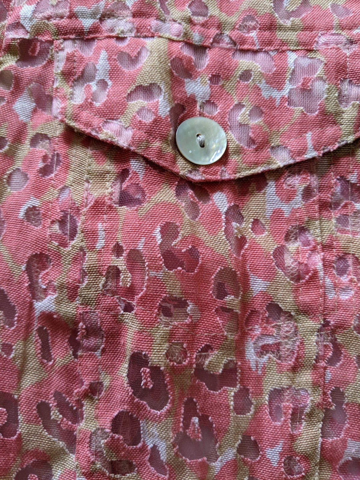 Ruby Rd Pink Leopard Print Blouse Jacket M Semi S… - image 5