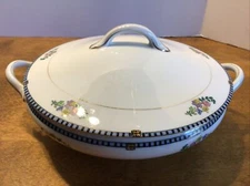 vtg NORITAKE SHERIDAN COVERED CASSEROLE DISH DOUBLE HANDLED EXCELLENT CONDITION 