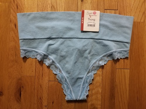 NEW 3 SECRET TREASURES  Womens M 8-10 Thong Panties - Wide Band, Jacquard, Lace - Picture 3 of 11